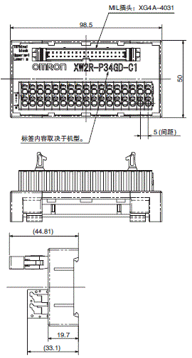 XW2R (PLC连接型) 外形尺寸 31 