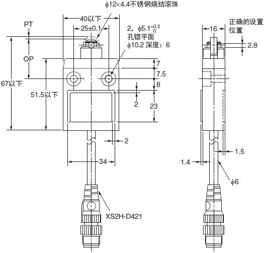 D4C 外形尺寸 44 D4C-□032-□K1EJ□_Dim