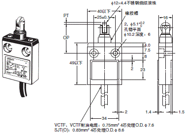 D4C 外形尺寸 20 D4C-□□33_Dim