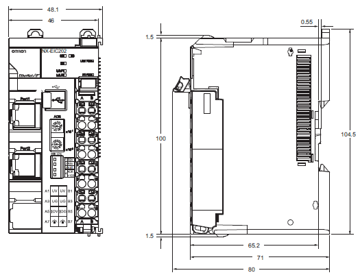 NX-EIC202 外形尺寸 1 