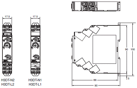 H3DT-N / -L 外形尺寸 1 