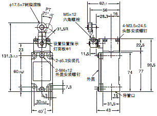 D4B-□N 外形尺寸 3 