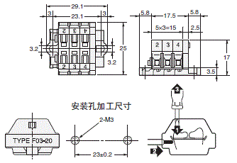 K7L-AT50□ / AT50D□□ 外形尺寸 3 