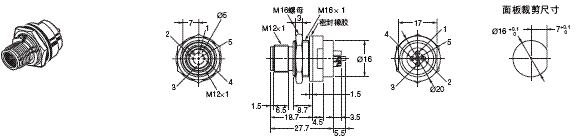 DCA2 / DCN3 / XS4 外形尺寸 22 XS2M-D524-4_Dim